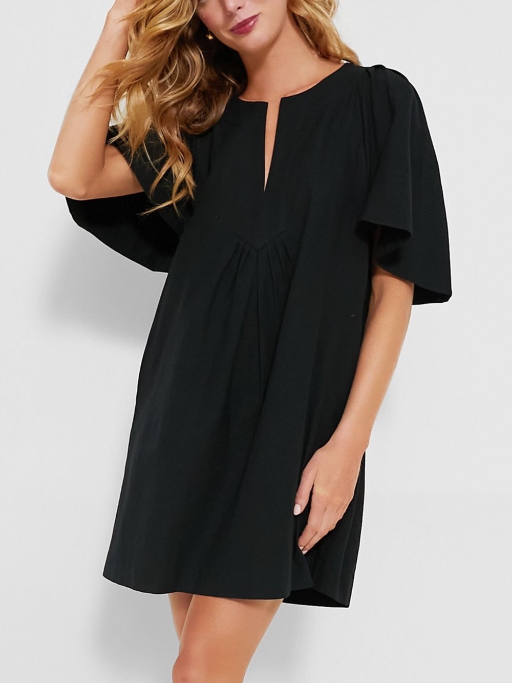Pomander Place Finley Flutter Sleeve Dress Black Cotton Mini Shift S Tuckernuck